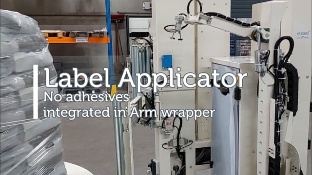 7105 Pallet Label Applicator stretchfilm arm wrapper